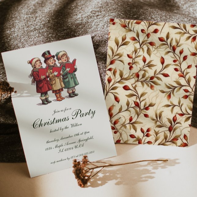 Vintage Traditional Santa Claus Christmas Party Invitation (Creator Uploaded)