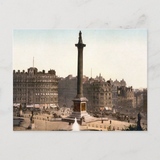 Vintage Trafalgar Square London England Postcard (Front)