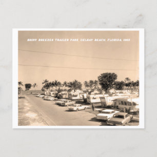 Vintage Trailer Park Delray Beach Florida 1960s Postcard