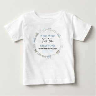 Vintage Train 2nd Birthday – Choo Choo Party Baby T-Shirt