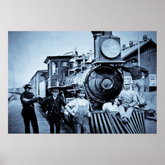 Vintage Train and Crew Poster