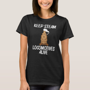 Vintage Train Art For Men Women Steam Locomotive M T-Shirt