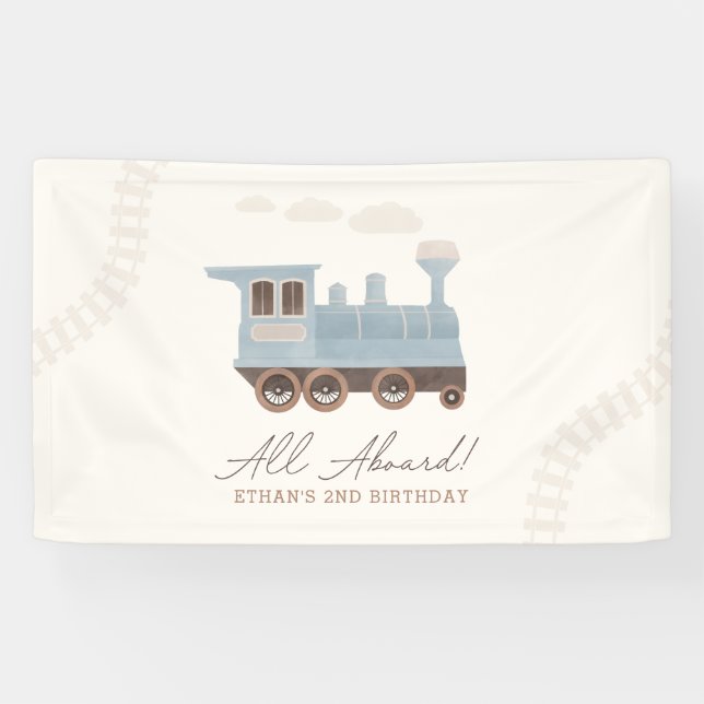 Vintage Train Birthday Banner (Horizontal)