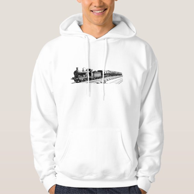 Vintage Train - Black Hoodie (Front)