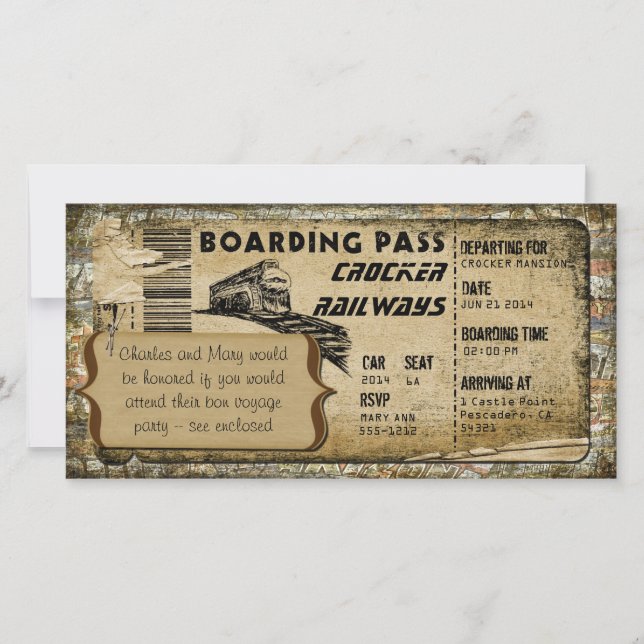 Vintage Train Boarding Pass (Front)
