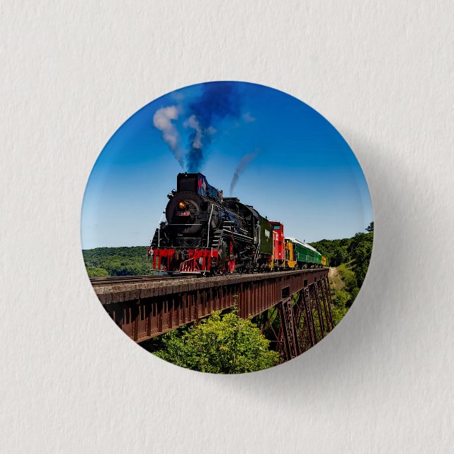 Vintage Train Bridge Photo 3 Cm Round Badge (Front)