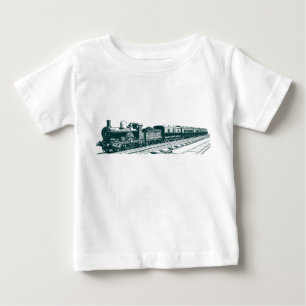 Vintage Train - Dark Green Baby T-Shirt