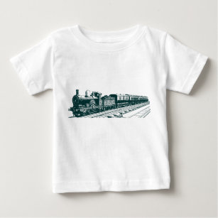 Vintage Train - Dark Green Baby T-Shirt