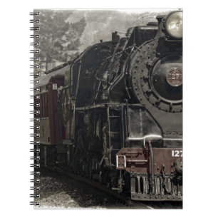 Vintage train decor design notebook