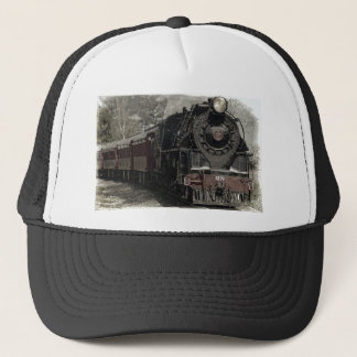 Vintage train decor design trucker hat