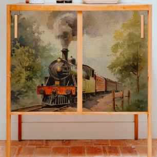 Vintage Train Decoupage Tissue Paper