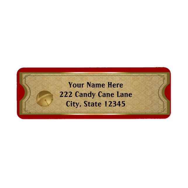 Vintage Train Gold Bell Christmas Holiday (Front)