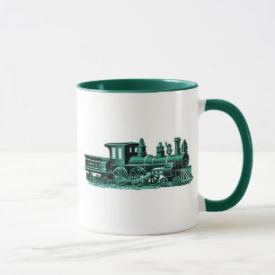 Vintage Train in Green Mug