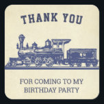 Vintage Train Kids Birthday Party Favour Sticker<br><div class="desc">Cute favour sticker for a train theme party. Customise it with your child's name.</div>