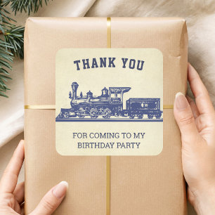 Vintage Train Kids Birthday Party Favour Sticker