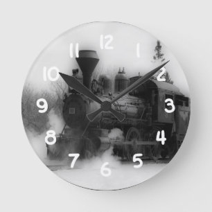 Vintage Train Locomotive Clock