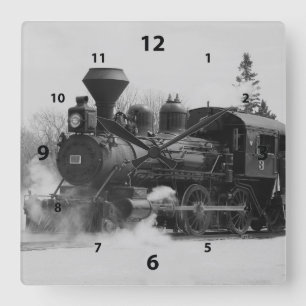 Vintage Train Locomotive Clock