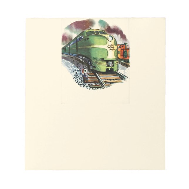 Vintage Train Notepad (Front)