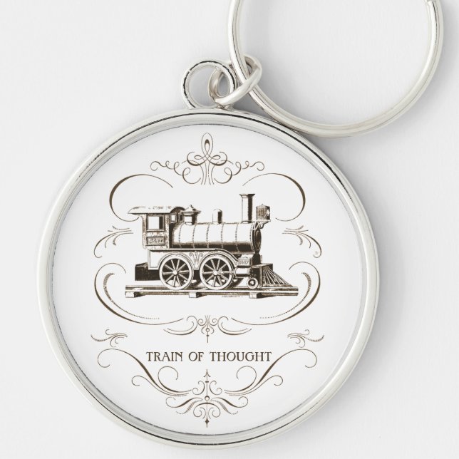 Vintage Train of Thought Key Ring (Front)