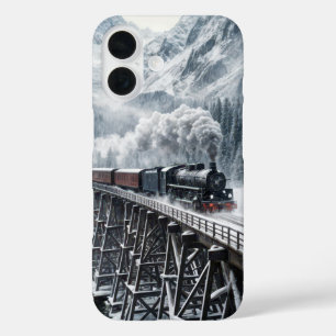 Vintage Train On a Mountain Valley Trestle iPhone 16 Case