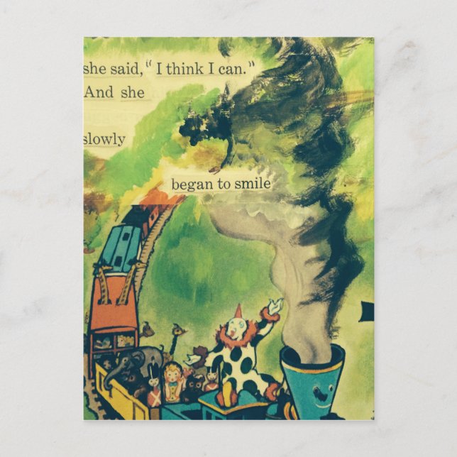 Vintage Train Poem Postcard (Front)