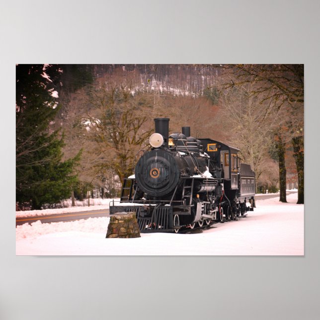 Vintage Train Poster Print (Front)