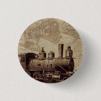 Vintage train railroad  button