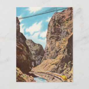 Vintage Train Running Through Canyon Postcard