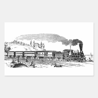 vintage Train sketch Rectangular Sticker
