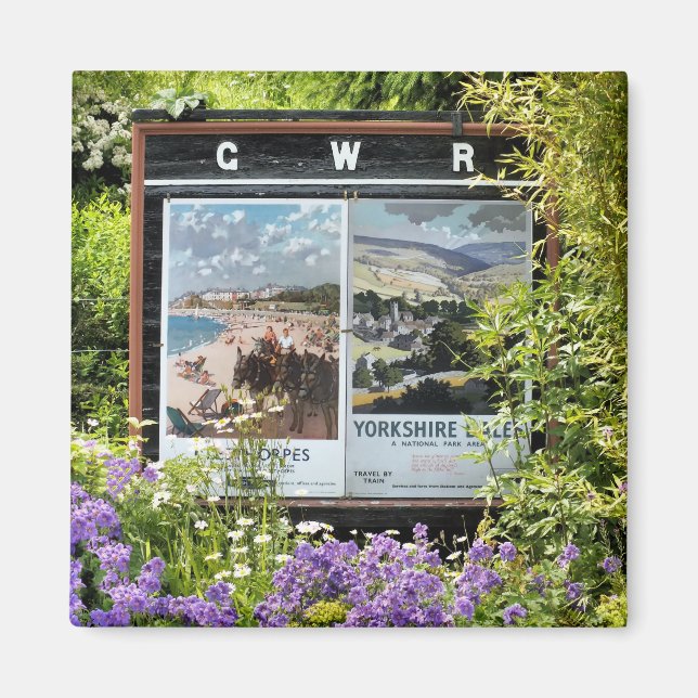 VINTAGE TRAIN STATION SIGNS MAGNET (Front)