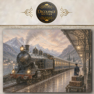 Vintage Train Station Tissue Paper