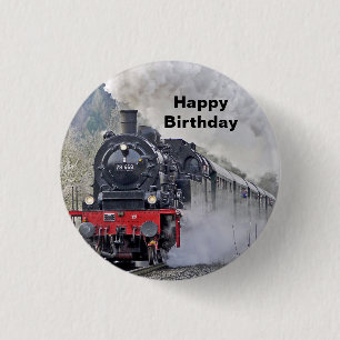 Vintage Train Steam Locomotive Photo 3 Cm Round Badge