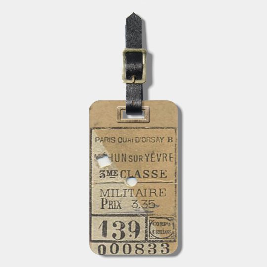 Vintage Train Ticket 1800's Luggage Tag