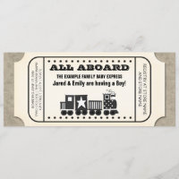 Vintage Train Ticket Baby Shower