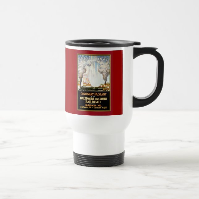 Vintage Train Travel Poster Art Mug (Right)