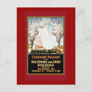 Vintage Train Travel Poster Art Postcard