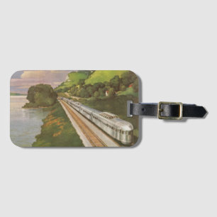 Vintage Train Vacation, Locomotive in Country Luggage Tag