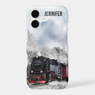 Vintage Train Winter Christmas Scene