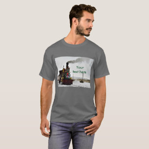 Vintage Train with Christmas Wreath Men's Shirt