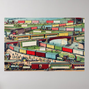 Vintage Trains Poster