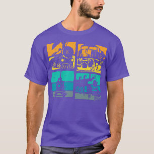 Vintage Trains Steam Locomotive Railroad Retro T-Shirt
