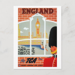 Vintage Trans-Canada Air Lines England Travel Postcard