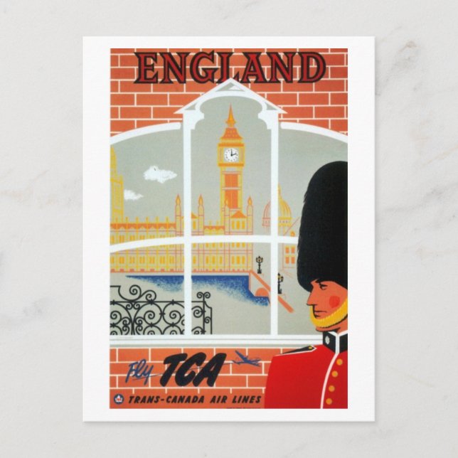 Vintage Trans-Canada Air Lines England Travel Postcard (Front)