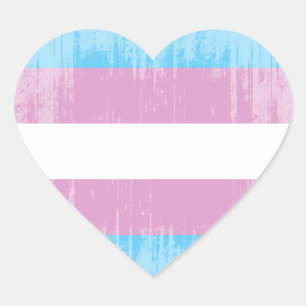 Vintage Transexual Pride Heart Sticker