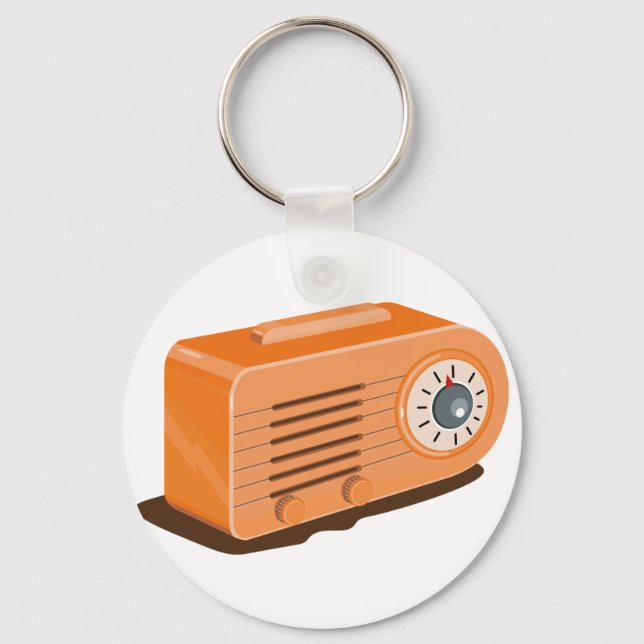 Vintage Transistor Radio Retro Key Ring (Front)