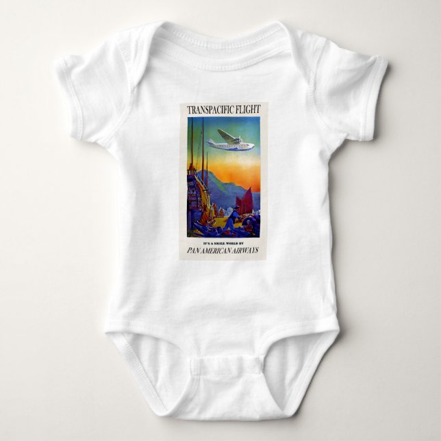 Vintage Transpacific Travel Baby Bodysuit (Front)