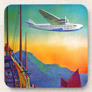 Vintage Transpacific Travel Coaster