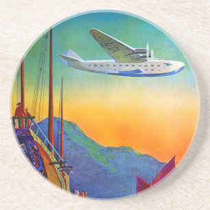 Vintage Transpacific Travel Coaster