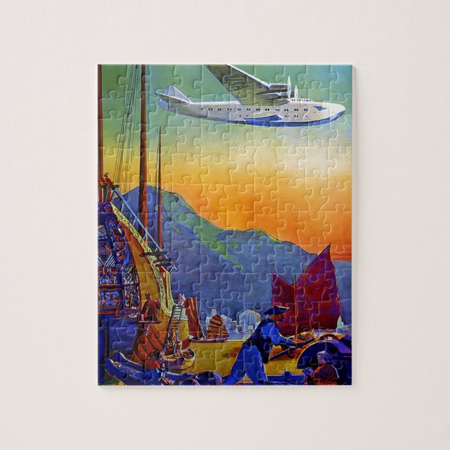 Vintage Transpacific Travel Jigsaw Puzzle (Vertical)