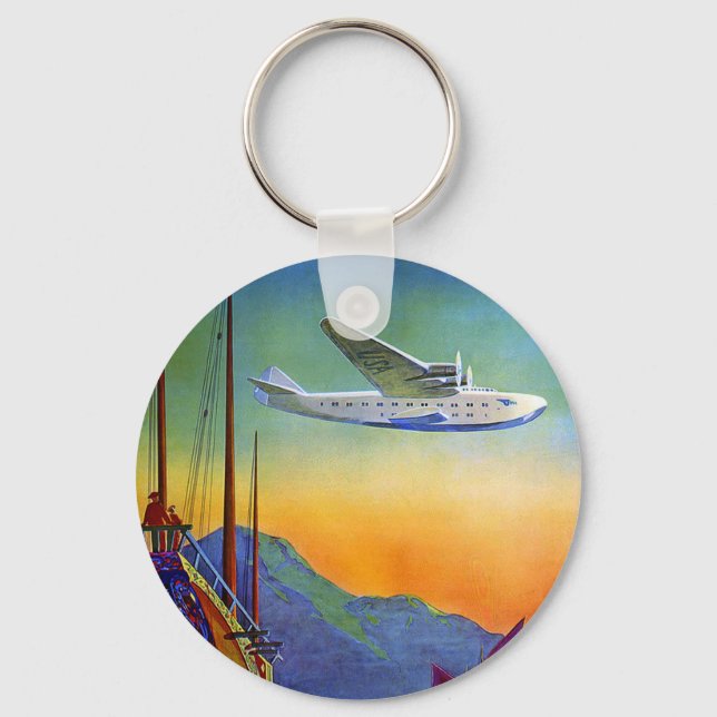 Vintage Transpacific Travel Key Ring (Front)